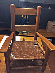 Childhood chair, before repair by Home Enhancements.