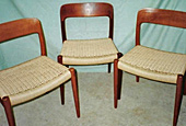 Danish chairs, after repair by Home Enhancements.