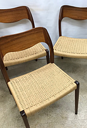 Danish Weave seats, after repair by Home Enhancements.