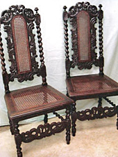 Ornate chairs, after repair by Home Enhancements.