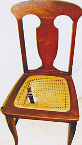 Side chair, before repair by Home Enhancements.