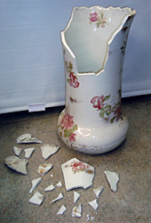 Heirloom umbrella stand, before repair by Home Enhancements.