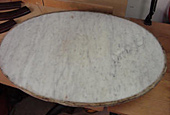 Victorian marble table top, before repair by Home Enhancements.