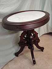Victorian marble-top table, after repair by Home Enhancements.
